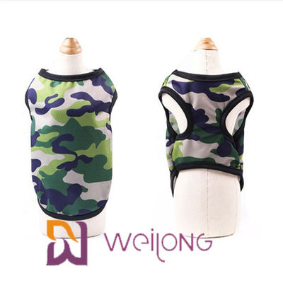 Koszula dla psa Camo Odzież dla zwierząt Bez rękawów Zwykły T Shirt Kolorowa oddychająca siatka