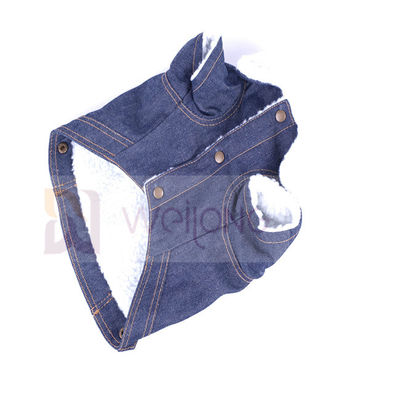 100% Poly Berber Pet Denim Jacket Winter Dog Blue Jean Jacket