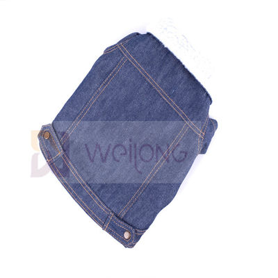 100% Poly Berber Pet Denim Jacket Winter Dog Blue Jean Jacket