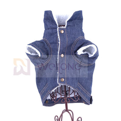 100% Poly Berber Pet Denim Jacket Winter Dog Blue Jean Jacket