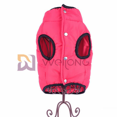 Silver Snaps Pet Jacket Czerwona zimowa bawełniana kurtka dla psa Pongee