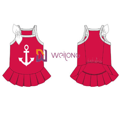Dostosowana koszulka Cvc Jersey Sailor Anchor Pet Dress Oddychająca sukienka dla psa Female