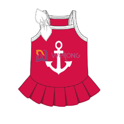 Dostosowana koszulka Cvc Jersey Sailor Anchor Pet Dress Oddychająca sukienka dla psa Female
