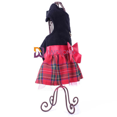 Świąteczna kamizelka Pet Dress Brushed Tricot Satin Bow Dog Christmas Dress