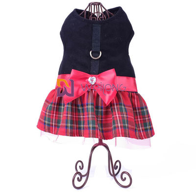 Świąteczna kamizelka Pet Dress Brushed Tricot Satin Bow Dog Christmas Dress