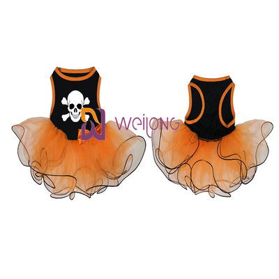 Dynia / Czaszka Tiulowa spódnica Halloween Pet Dress Bow Decoration CVC Jersey