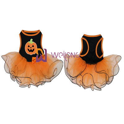 Dynia / Czaszka Tiulowa spódnica Halloween Pet Dress Bow Decoration CVC Jersey