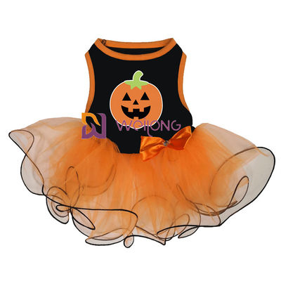 Dynia / Czaszka Tiulowa spódnica Halloween Pet Dress Bow Decoration CVC Jersey