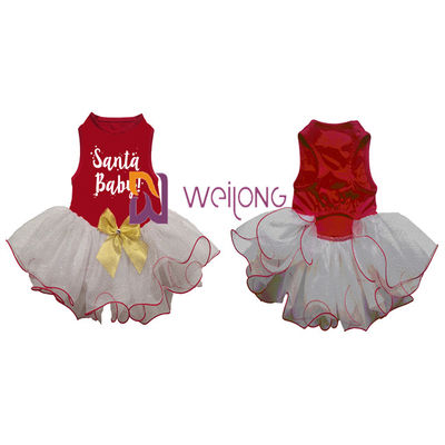 Brokatowa spódnica z tiulu Sukienka dla zwierząt Niestandardowa sukienka z gumowym nadrukiem dla psa Princess Dress
