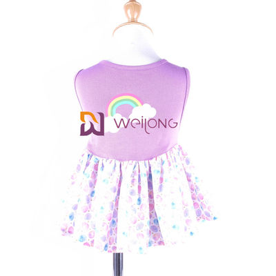 Dostosowana sukienka CVC Jersey Rainbow Pet Digital Print Spódnica tutu dla psa Pongee
