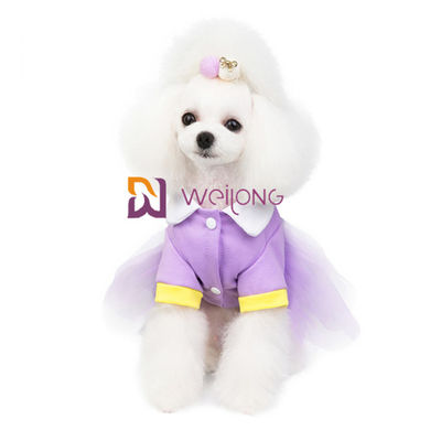 Sweet Candy Colored Dog Party Dress Odzież dla zwierząt CVC Jersey 180G ze świecącą tiulową spódnicą