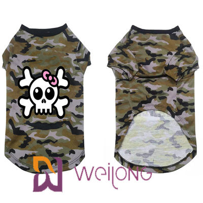 Poly Camo Skull Halloween Pet T Shirt dla psa 100% Poly Jersey 180G