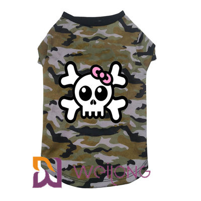 Poly Camo Skull Halloween Pet T Shirt dla psa 100% Poly Jersey 180G