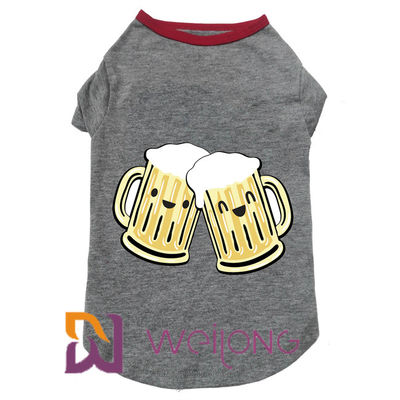 Koszula z gumowym nadrukiem Beer Glass Elastyczność Greyhound Tee dla psów