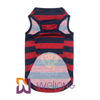 Poliester Dostosowany gumowy nadruk w paski Pet T Shirt Urodzinowa koszulka dla psa