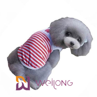 Dostosowana koszulka z nadrukiem cyfrowym Sailor Anchor Stripe Pet T Shirt dla szczeniąt 100% bawełna