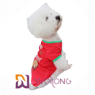 CVC Jersey 180G Red Printing Dog Christmas T Shirt konfigurowalny