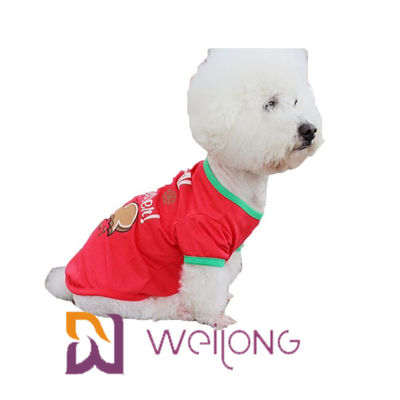 CVC Jersey 180G Red Printing Dog Christmas T Shirt konfigurowalny
