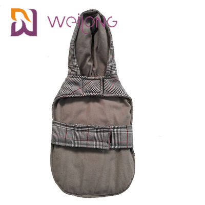 Houndstooth Brushed Tricot Niestandardowe bluzy dla psów Winter Keep Warm Bluza z kapturem dla szczeniąt BSCI