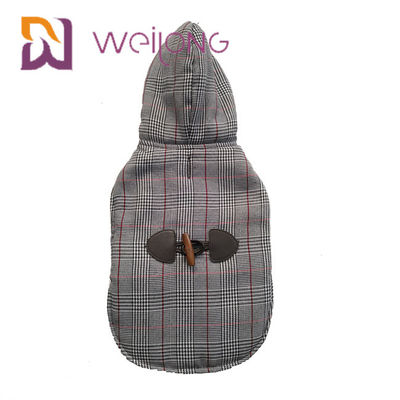 Houndstooth Brushed Tricot Niestandardowe bluzy dla psów Winter Keep Warm Bluza z kapturem dla szczeniąt BSCI