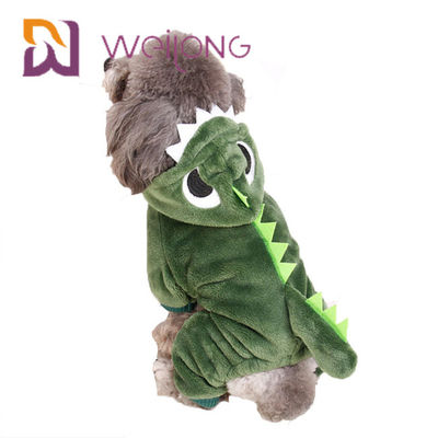 Coral Velvet Crocodile Small Dog Piżama Kot Ciepła bluza z kapturem dla psów