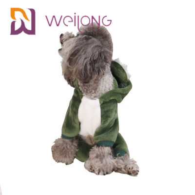 Coral Velvet Crocodile Small Dog Piżama Kot Ciepła bluza z kapturem dla psów