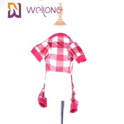 Poly Soft Fabric Piżama dla psa w czerwoną kratę / Piżama dla dużego psa BSCI