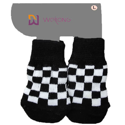 Rhombus Plaid Pattern Mocne skarpety trakcyjne dla psów do podłóg z twardego drewna Antypoślizgowe