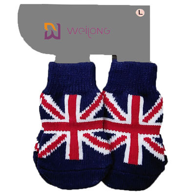 Dostosowane wzory dziania skarpet dla psów Union Jack 95% bawełna 5% elastan