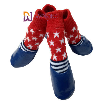 Wodoodporne skarpety dla zwierząt z paskami Gumowa podeszwa Gripper Outdoor Anti Slip Dog Skarpetki dla psów